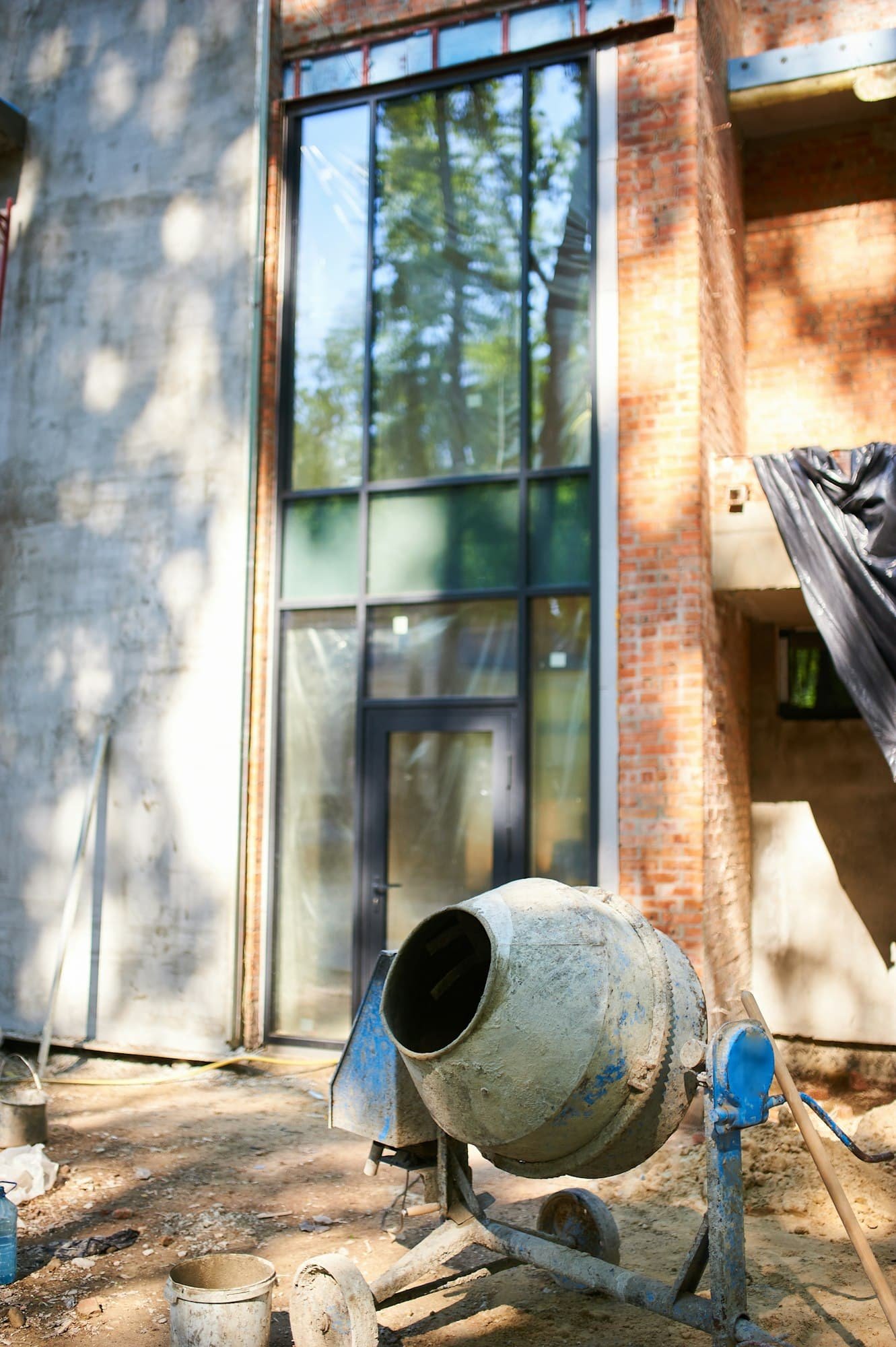 Building Site With House Under Construction